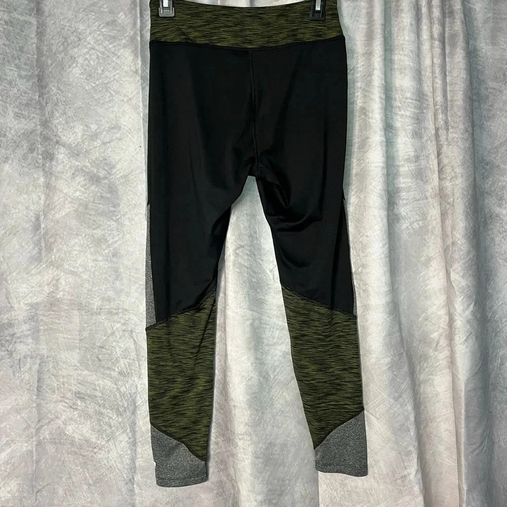Marika Olive Green, Gray and Black Colorblock Leggings - Medium - Picture 2 of 6